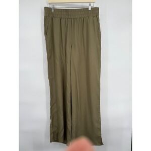 Dkny‎ Jean Olive Brown Wide Leg Pull On Pants Casual Comfort Sz L NWT Org $59